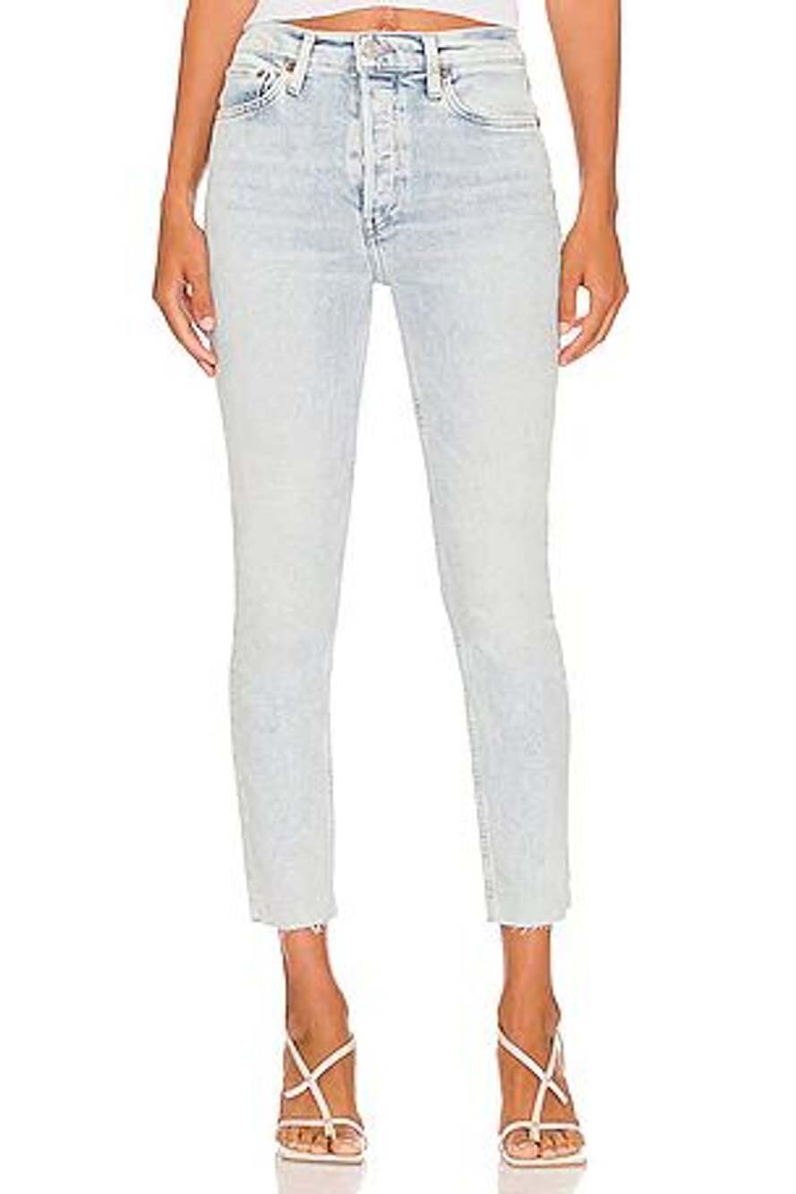 RE/DONE Originals 90s High Rise Ankle Crop Jeans Sz 25 Calm Waters